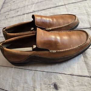 COLE HAAN MEN'S LEATHER LOAFER SLIP-ON DRIVER BROWN SIZE 10.5
